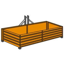 Auskippbarer Heckcontainer für Traktoren- Mod. T-1800