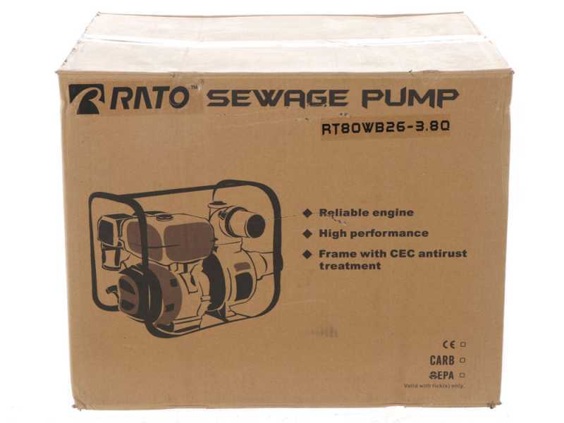 Motorpumpe f&uuml;r Schmutzwasser RATO RT80W26 3.8 Motor R210