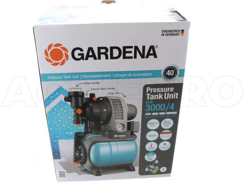 3000/4 l/h | - 2800 Eco Gardena Angebot Edelstahl Hauswasserwerk 650W Agrieuro im - -