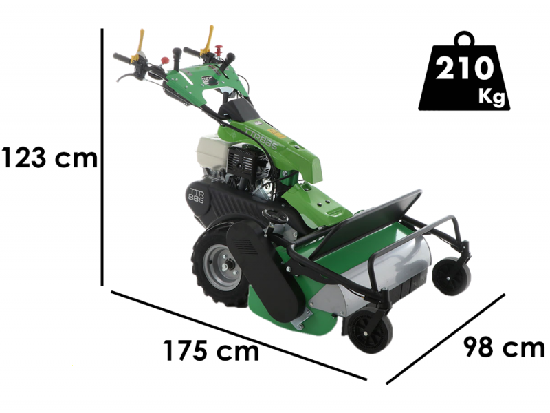 Lampacrescia MGM TTR886 - Schlegelmulcher mit Y-Messern - Honda Motor GX390 starke Steigungen